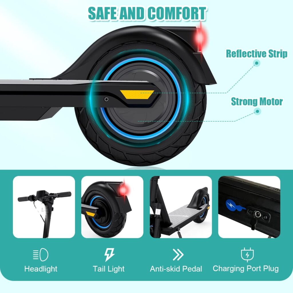 EVERCROSS Trottinette Électrique Enfant – 15 Km Autonomie, 3 Modes, Bluetooth, 7 Couleurs LED