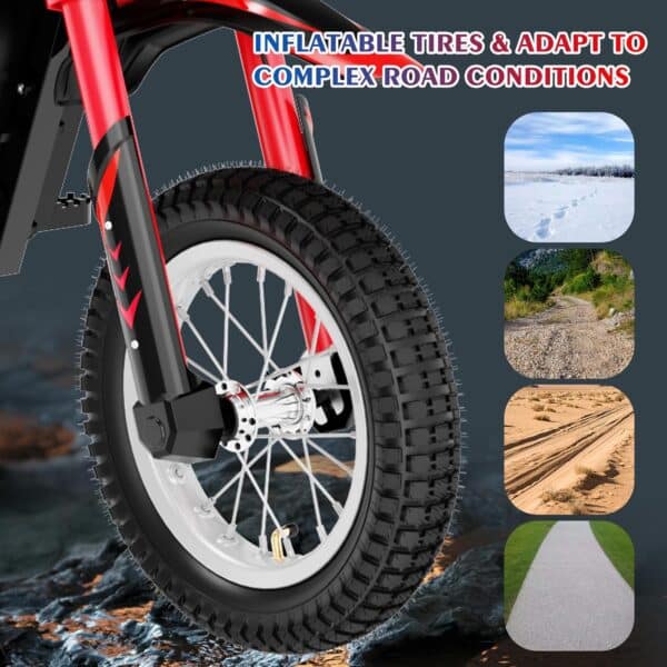 EVERCROSS EV12M Motocross Électrique pour Enfants Moto avec Moteur 300W (Rouge) – Image 3