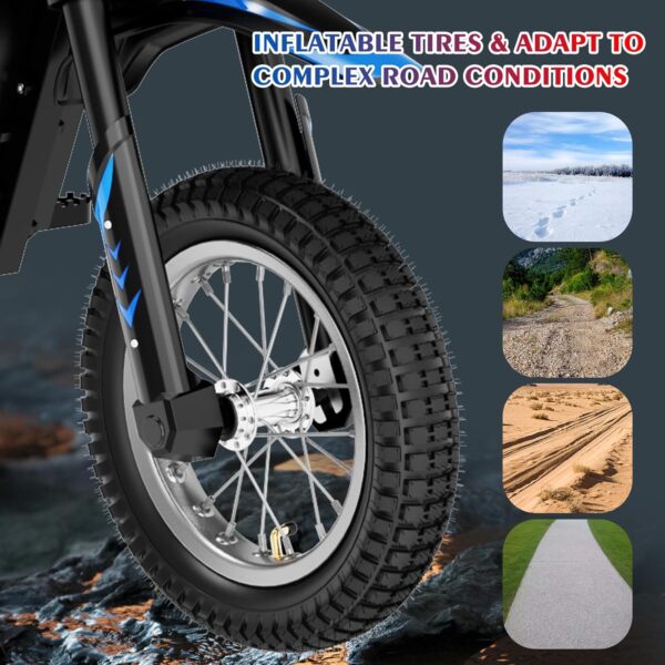 EVERCROSS EV12M Motocross Électrique pour Enfants Moto avec Moteur 300W (Bleu) – Image 4